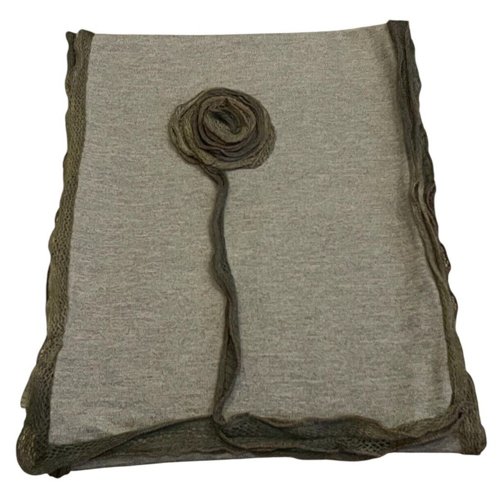 Artsy Crochet Knit Scarf Wrap Boho‎ Brown Rectangular Wrap Trendy Unique Design